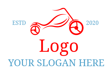 bike shop logo red racing bike with swooshes