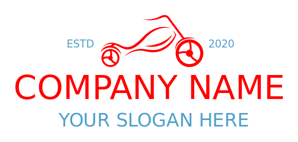 bike shop logo red racing bike with swooshes