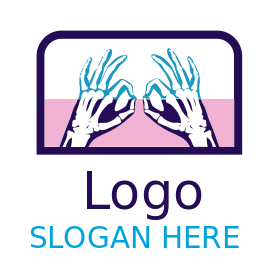 radiology logo skeletal hands in screen