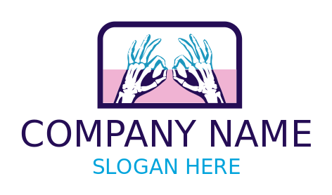 radiology logo skeletal hands in screen