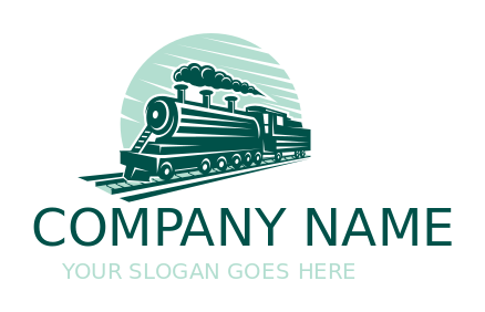 transportation logo railway train with smoke