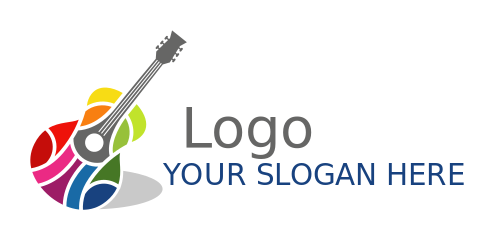 music record logo abstract patterns forming guitar