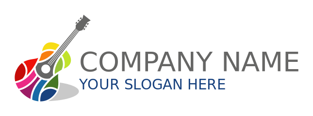 music record logo abstract patterns forming guitar