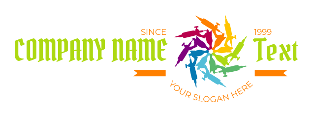 tattooist logo maker rainbow color needles