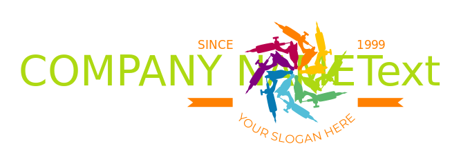 tattooist logo maker rainbow color needles