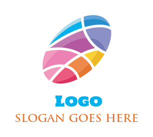 gemstones logo colorful abstract shapes in oval