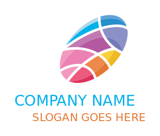 gemstones logo colorful abstract shapes in oval