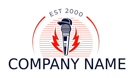 make a rapper logo vector cap on microphone