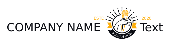 rapper logo template hand holding mic