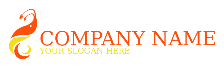 restaurant logo red and yellow abstract shrimp