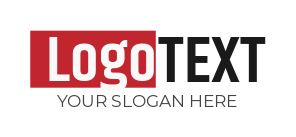 text logo icon in red block