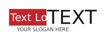text logo icon in red block