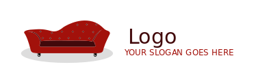 home decor shop logo red elegant sofa