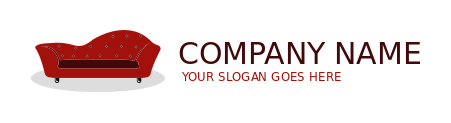 home decor shop logo red elegant sofa