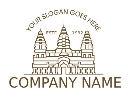 travel logo online temple for Buddhists