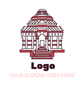 travel logo online illustrative temple