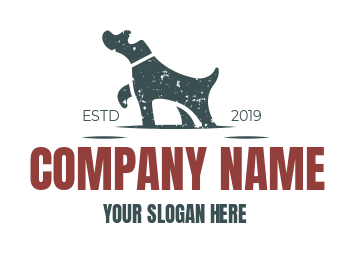 pet logo retro dog with grunge effect