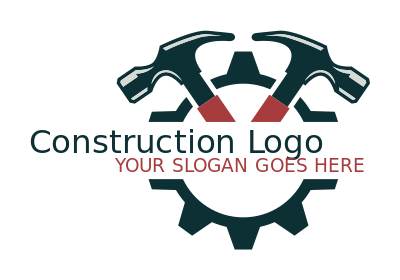 handyman logo retro hammer with gear