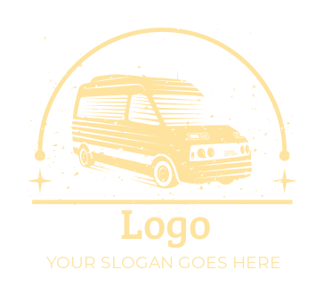 transpo logo maker retro van in semi-circle