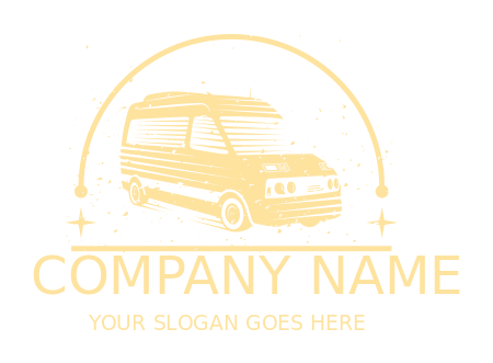 transpo logo maker retro van in semi-circle