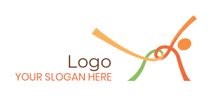 fitness logo ribbons forming Pilates exercise