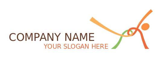 fitness logo ribbons forming Pilates exercise