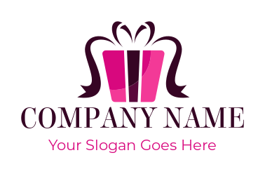 gift shop logo ribbons with stripes on box