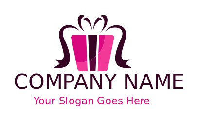 gift shop logo ribbons with stripes on box