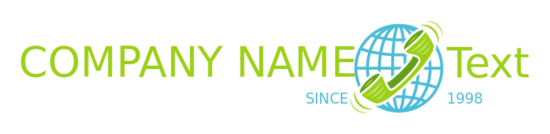 communication logo ringing phone in globe