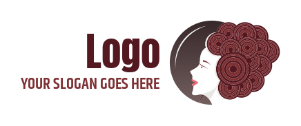 beauty logo maker ringlet hair on woman