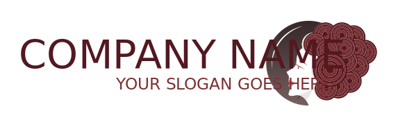 beauty logo maker ringlet hair on woman