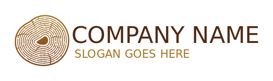 lumberjack logo icon rings in wood log