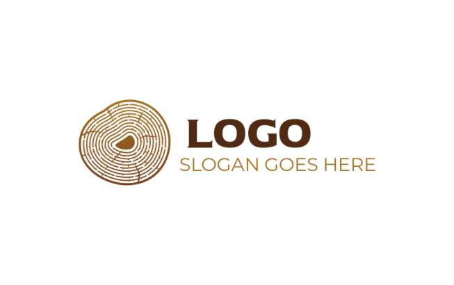 construction logo icon rings in wood log