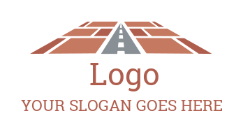 logistics logo road between tiled pavement
