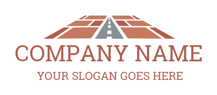 logistics logo road between tiled pavement