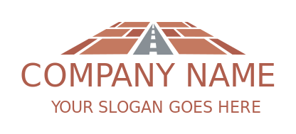logistics logo road between tiled pavement