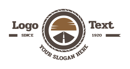 travel logo template road in circle