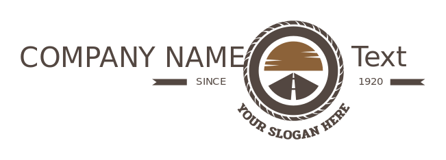 travel logo template road in circle