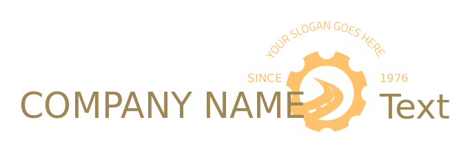 logistics logo maker road in gear