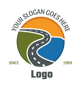 travel logo maker road in colorful circle