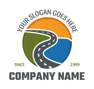 logistics logo maker road in colorful circle
