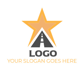 design a transportation logo of road over star