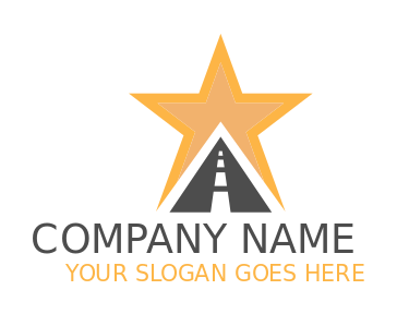 design a transportation logo of road over star