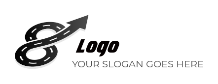 logistics logo road with arrow forming eight