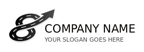 logistics logo road with arrow forming eight
