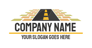 road with bricks on each side logo sample