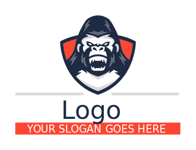 animal logo image angry gorilla in shield