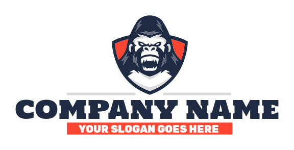 animal logo image angry gorilla in shield