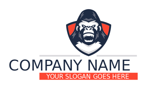 animal logo image angry gorilla in shield