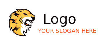 animal logo maker roaring tiger face
